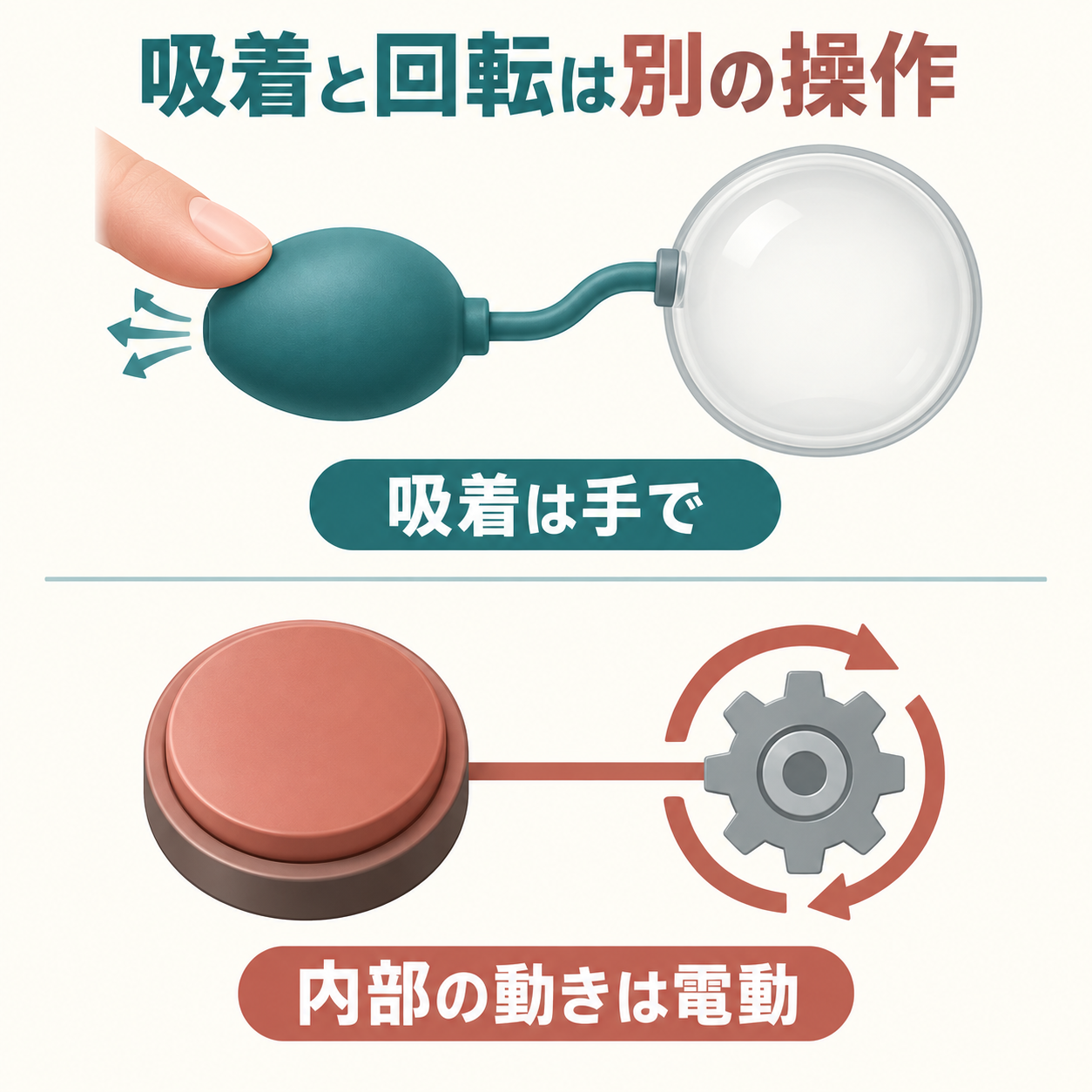 電動という表記が吸着の自動化を意味しないと理解する